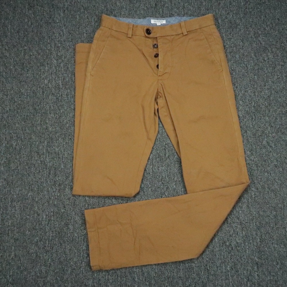 Gustin Pants Men 29x33 American‎ Gold Brown California Slim Washed Trousers #157